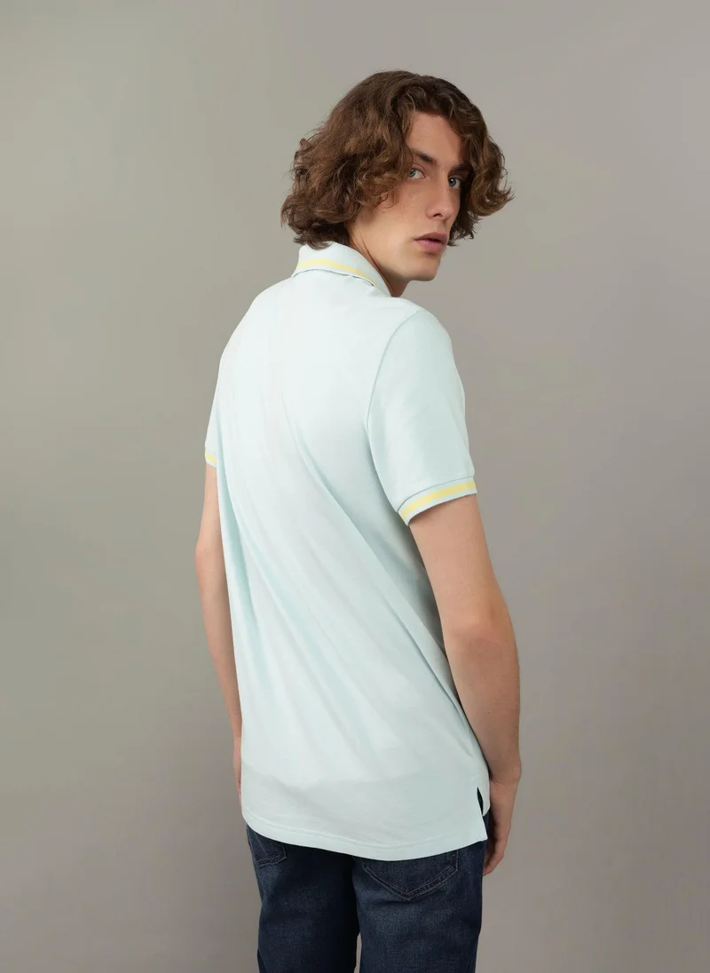 امريكان ايجل Tipped Flex Pique Short Sleeve Polo Shirt