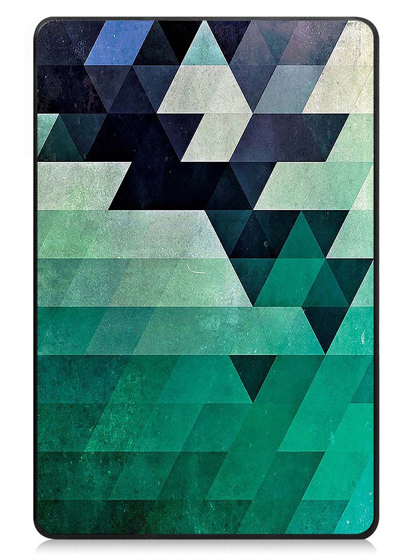 Theodor Protective Flip Case For Samsung Galaxy Tab S9 FE With Trifold Stand Auto Wake Sleep Shockproof Cover Triangle seacolor pattern - Image 1