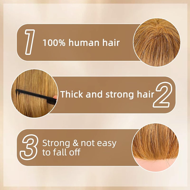 MYSWEETY Mannequin Head with 100% Human Hair, Doll Head for Hair Styling, Manikin Head Cosmetology Makeup Hairdressing Training Head with Clamp Holder and Tools(18" Brown, Makeup) - Image 5