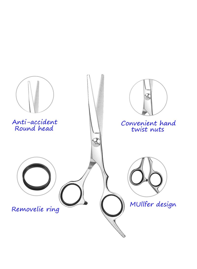 Essoy professional hair cutting scissors shears 6.5 inches stainless steel haircut scissor with fine adjustment screw for home salon barber hairdressing scissor for women men kids