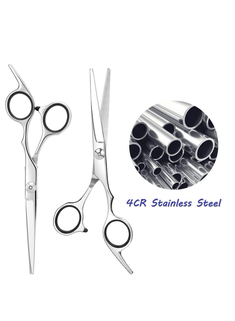 Essoy professional hair cutting scissors shears 6.5 inches stainless steel haircut scissor with fine adjustment screw for home salon barber hairdressing scissor for women men kids