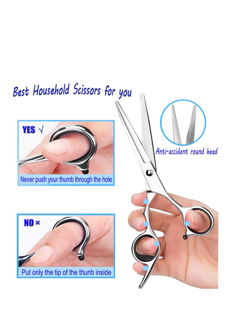 Essoy professional hair cutting scissors shears 6.5 inches stainless steel haircut scissor with fine adjustment screw for home salon barber hairdressing scissor for women men kids