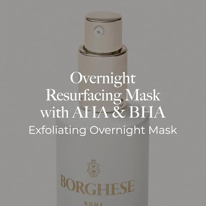 Borghese Overnight Resurfacing Mask With AHA & BHA - Leave-On Exfoliating Mask with Glycolic Acid, Lactic Acid, & Hyaluronic Acid, For All Skin Types - Image 4