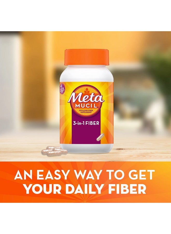 Metamucil Daily Psyllium Husk Powder Supplement 3In1 Fiber For Digestive Health Plant Based Fiber 300Ct Capsules - Image 3