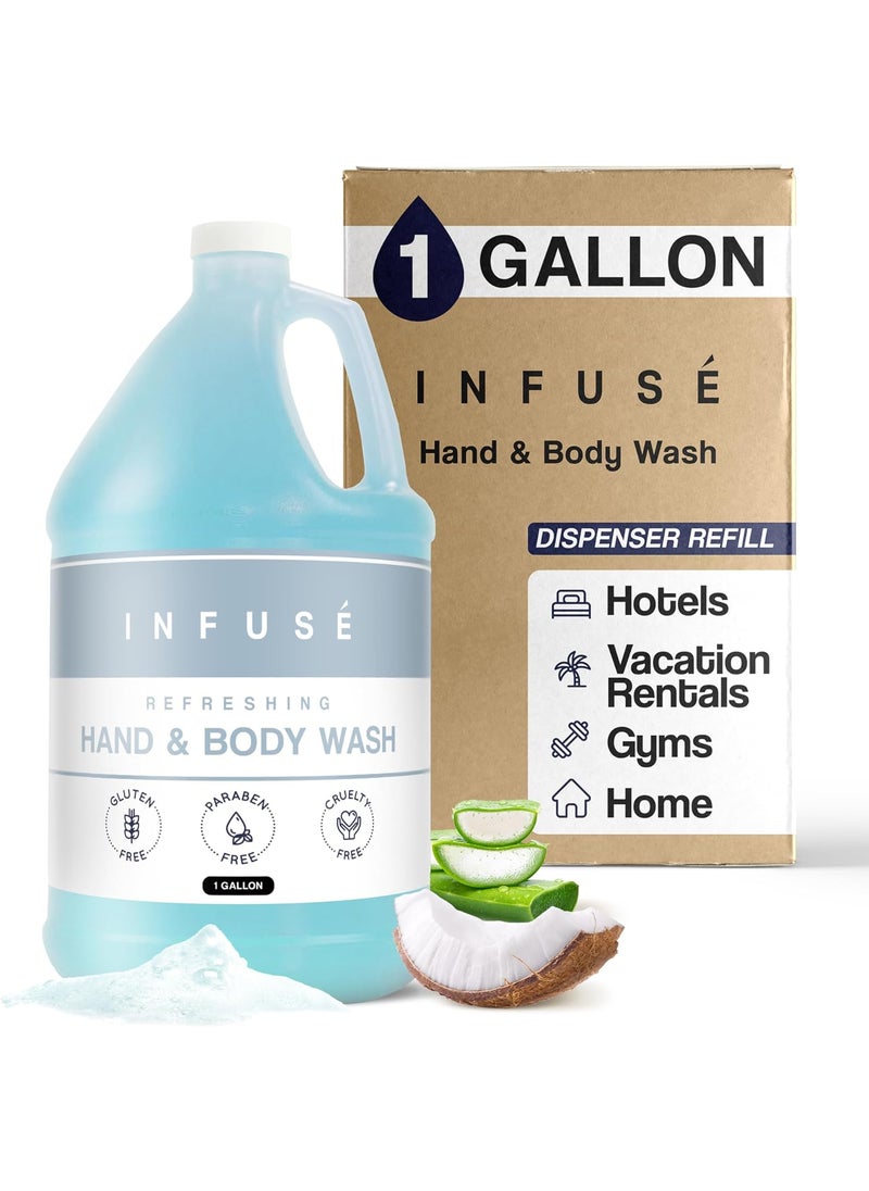 1-Shoppe All-in-Kit 1-Shoppe All-in-Kit Hand/Body Wash | Infuse White Tea & Coconut Hotel | 1 Gallon | For Hospitality & Vacation Rentals to Refill Dispensers | (Single Gallon) 