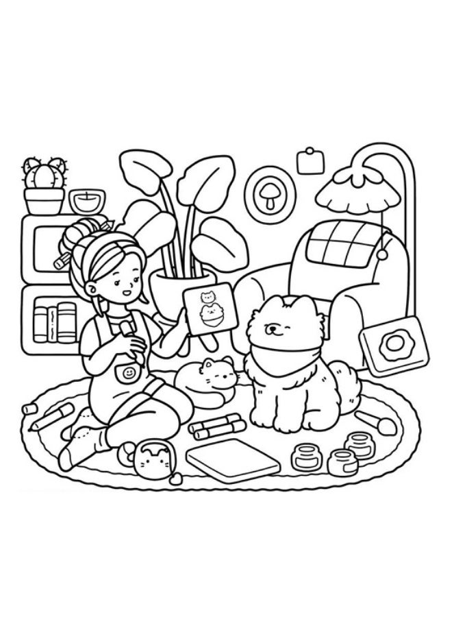 Cozy Time Coloring Book for Adults and Children - Image 2