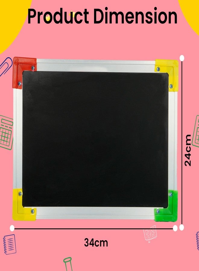 DAHSHA 2 in 1 Double Sided Slate for Kids Double Side Board with Colorful Aluminum (ABC Version Slate) - Image 2