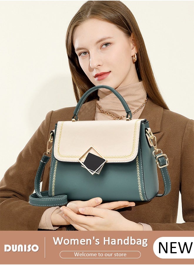 DUNISO - Women's Fashion Handbag Faux Leather Crossbody Bag For Women Large Capacity Bow Trim Tote Bags Top Handle Satchel Fashionable Travel Shoulder Bag For Ladies - Image 1