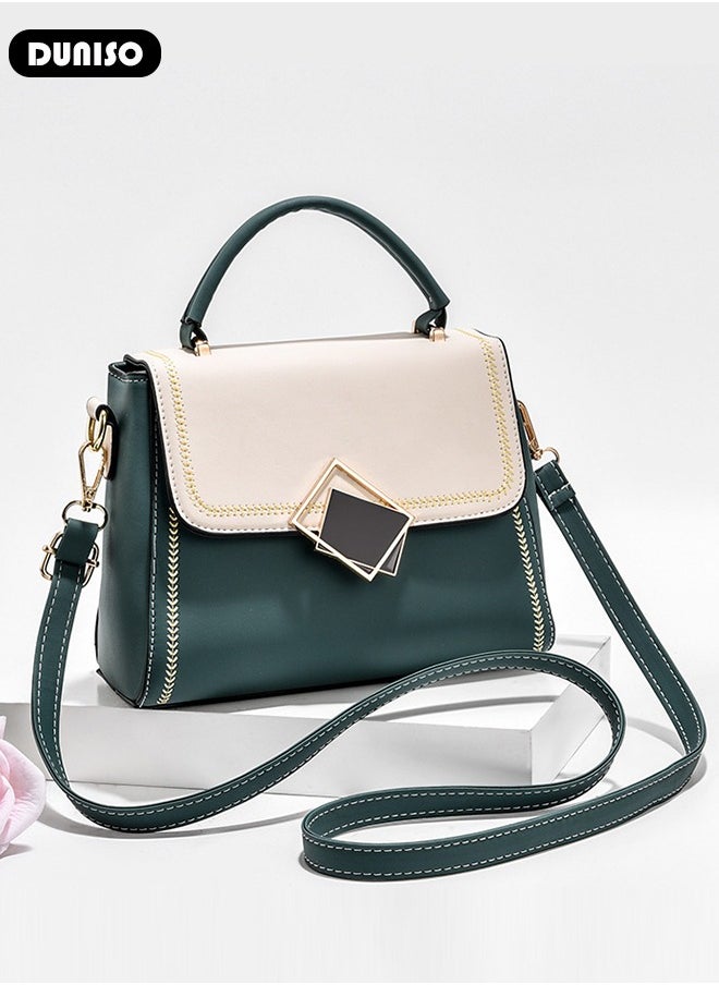 DUNISO - Women's Fashion Handbag Faux Leather Crossbody Bag For Women Large Capacity Bow Trim Tote Bags Top Handle Satchel Fashionable Travel Shoulder Bag For Ladies - Image 1