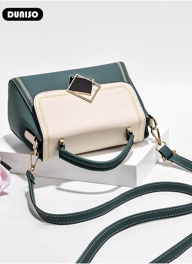 DUNISO - Women's Fashion Handbag Faux Leather Crossbody Bag For Women Large Capacity Bow Trim Tote Bags Top Handle Satchel Fashionable Travel Shoulder Bag For Ladies - Image 1