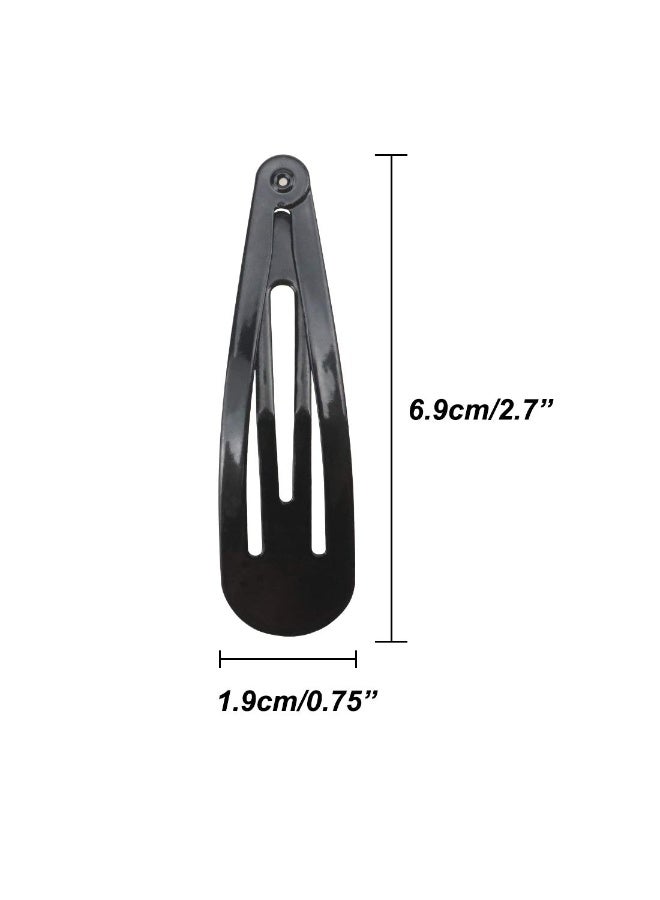 20 Pieces Black Color 2.7 Inch Big Size No Slip Metal Snap Hair Clips for Women Barrettes Large Hair Pins - Image 2