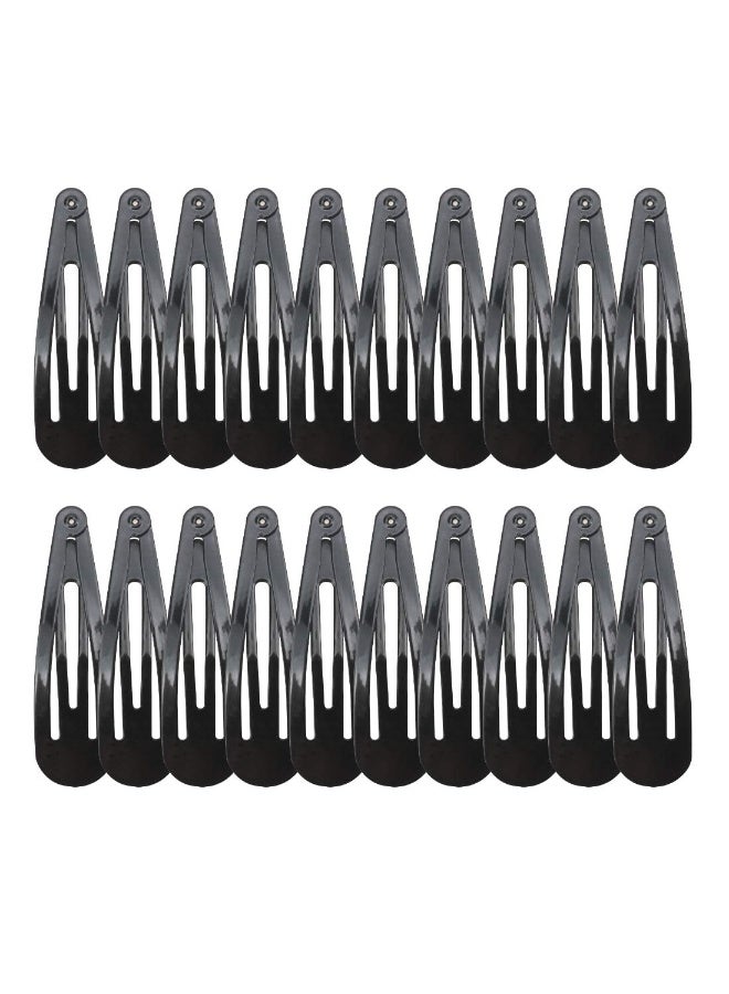 20 Pieces Black Color 2.7 Inch Big Size No Slip Metal Snap Hair Clips for Women Barrettes Large Hair Pins - Image 1