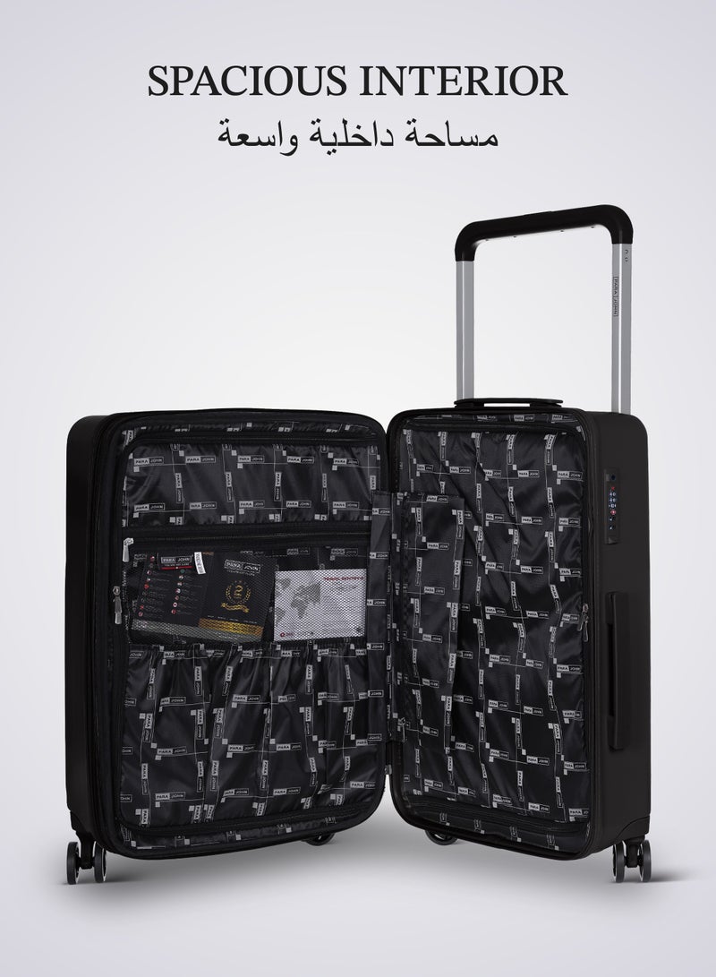 بارا جون السفر بكل سهولة مع طقم حقائب السفر الأنيق من 3 قطع المصنوع من البولي بروبلين بمقبض عريض وعجلات دوارة - اللون الأسود - Image 5