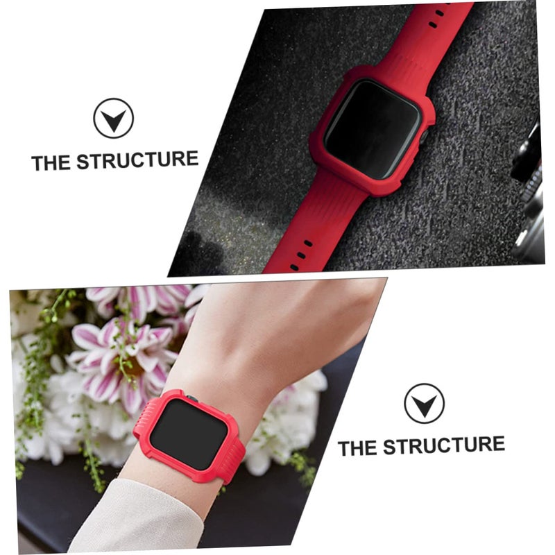 Red TPU Watch Band Replacement 23 8X4CM Compatible With 40mm Women Watch Accessories - Image 4
