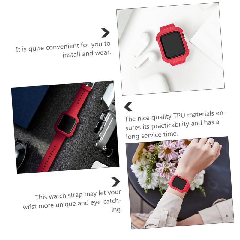 Red TPU Watch Band Replacement 23 8X4CM Compatible With 40mm Women Watch Accessories - Image 5