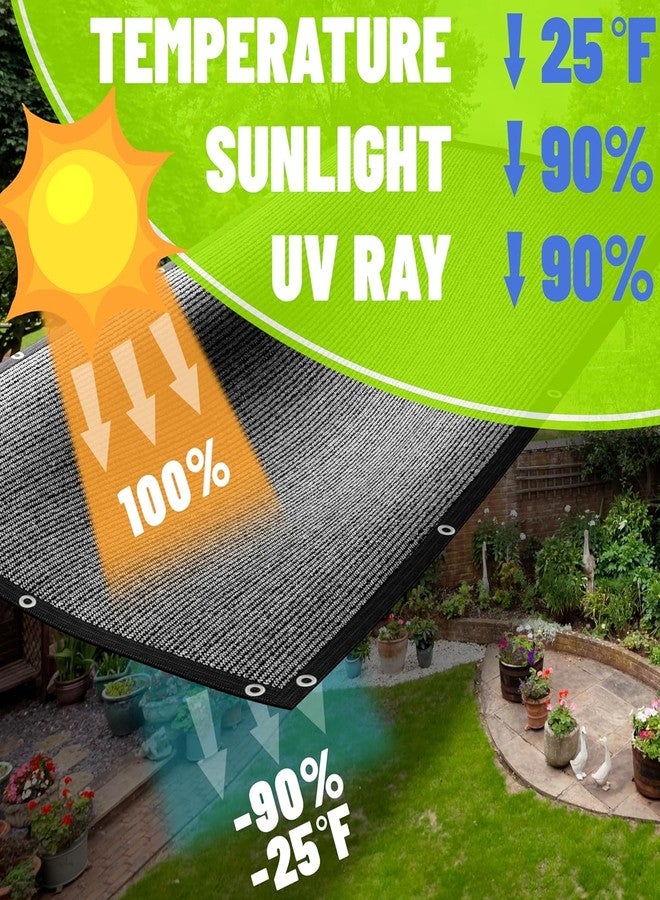 ColourTree 6' x 10' Black Shade Cloth Tarp with Grommets - 90% Sunblock, Durable Net Mesh Fabric for Dog Kennel, Plant Cover, Patio, Chicken Coop & Pet Playpen Roof (We Make Custom Size) - Image 3