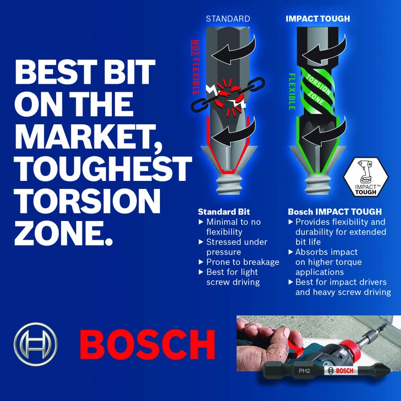 BOSCH BOSCH ITDEPH2601 1-Piece 6 In. Phillips #2 Impact Tough Double-Ended Screwdriving Bit - Image 2