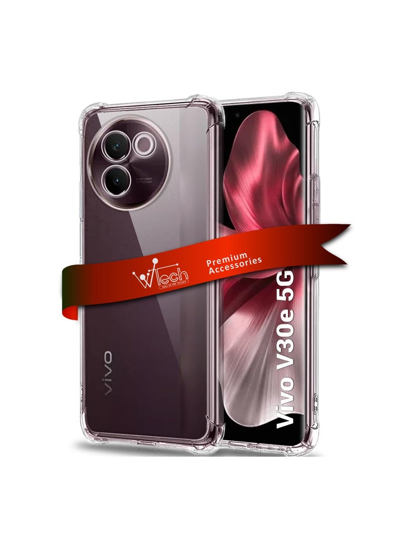 Wtech Vivo V30e 5G 2024 TPU Bumper Corners With Hard PC Case Cover - Clear - Image 1