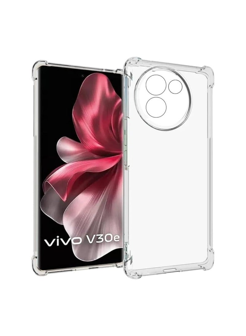 Wtech Vivo V30e 5G 2024 TPU Bumper Corners With Hard PC Case Cover - Clear - Image 3