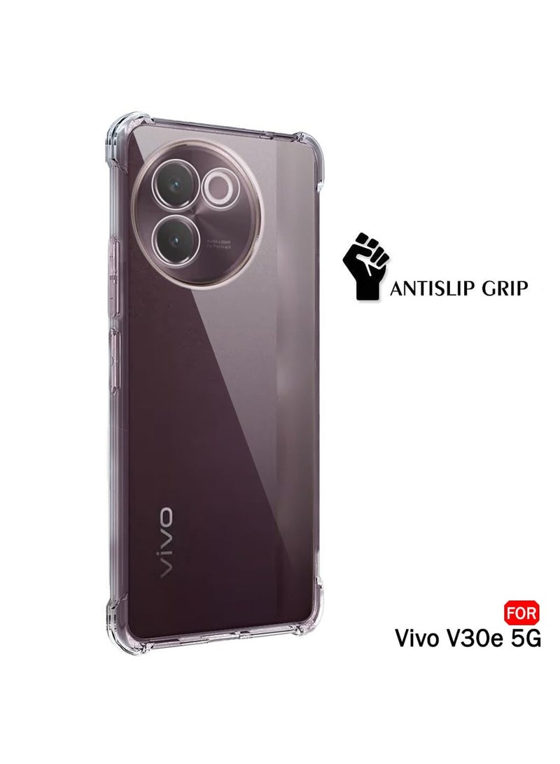 Wtech Vivo V30e 5G 2024 TPU Bumper Corners With Hard PC Case Cover - Clear - Image 4