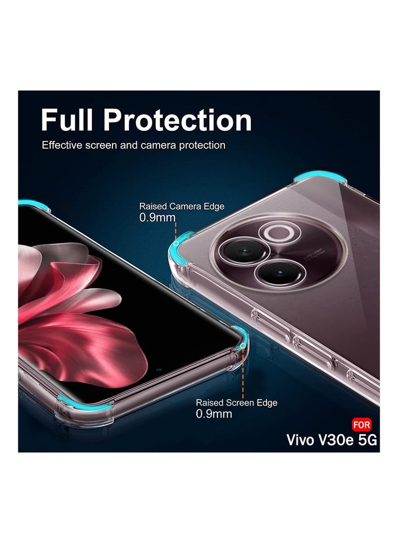 Wtech Vivo V30e 5G 2024 TPU Bumper Corners With Hard PC Case Cover - Clear - Image 5