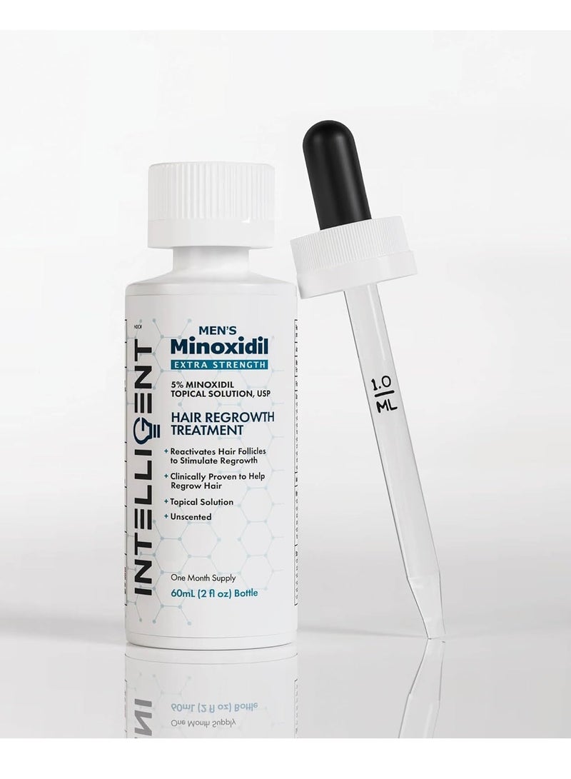 Intelligent Intelligent Minoxidil | Fast-Drying, No-Grease | Extra Strength 5% Topical Hair Regrowth Treatment For Men | 2 fl oz (60 ml) - Image 1