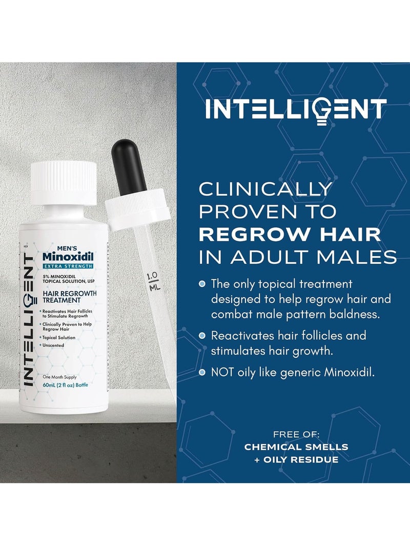 Intelligent Intelligent Minoxidil | Fast-Drying, No-Grease | Extra Strength 5% Topical Hair Regrowth Treatment For Men | 2 fl oz (60 ml) - Image 4