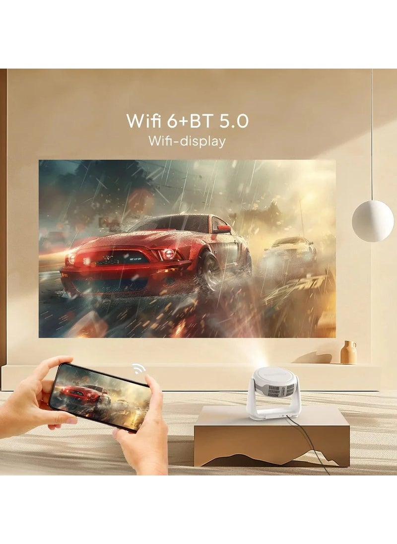 Smartbarry - Smartbarry HT9 Portable Outdoor 4K LCD Projector with Wireless Connectivity Built-in Android System Bluetooth Speaker HDMI Input USB Playback Keystone Correction Ideal for Home Theater Outdoor Movies and Presentations - Image 1