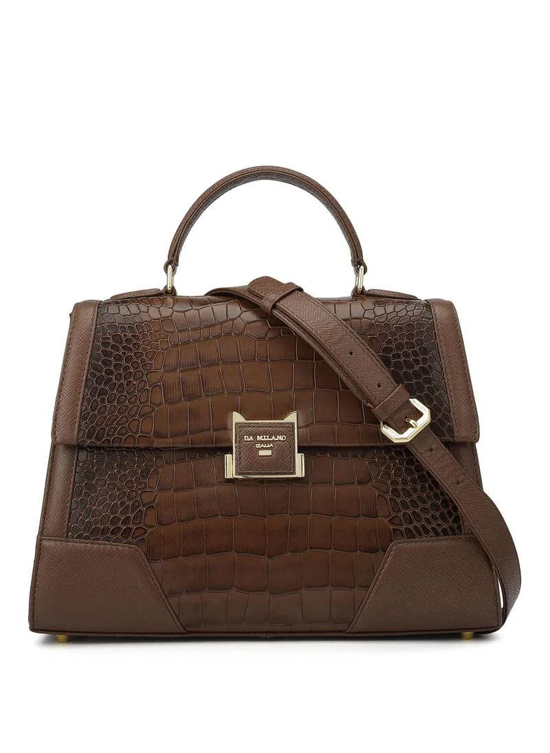 Genuine Leather Brown Satchel Bag