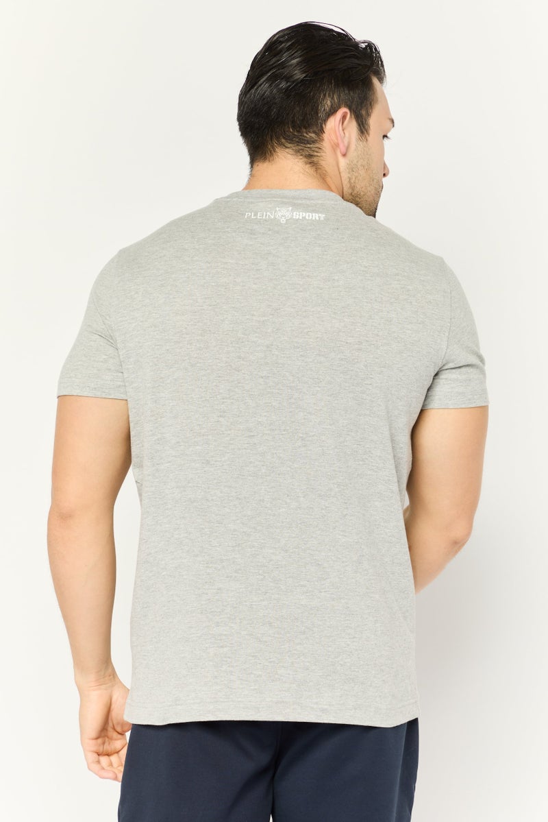 PHILIPP PLEIN تي شيرت رياضي للرجال من بلاين سبورت بأكمام قصيرة، خارجي، رمادي - Image 4