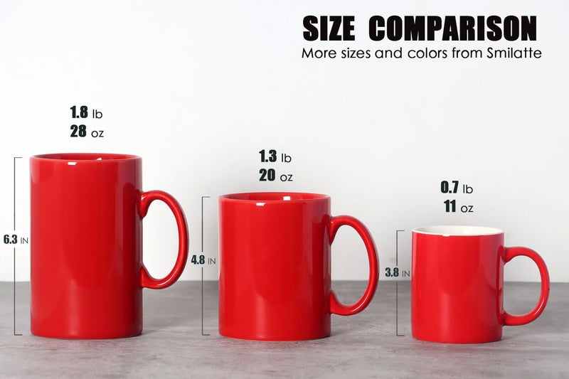 Smilatte 28 OZ Extra Large Ceramic Coffee Mug, M018 Classic Porcelain Boss Super Big Tea Cup with Handle for Office and Home, Blue - Image 4