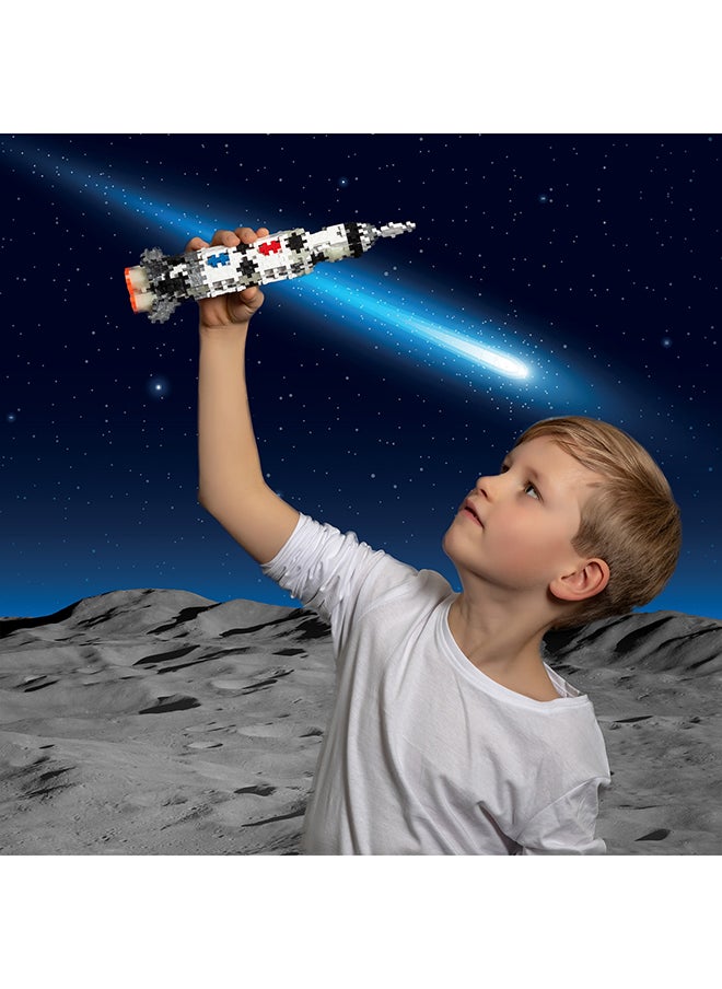 Plus-Plus Mini Ingenious Construction Toy, Tube Saturn V Rocket, Building Blocks Set, 240 Pieces, Multi-Coloured  - Image 5