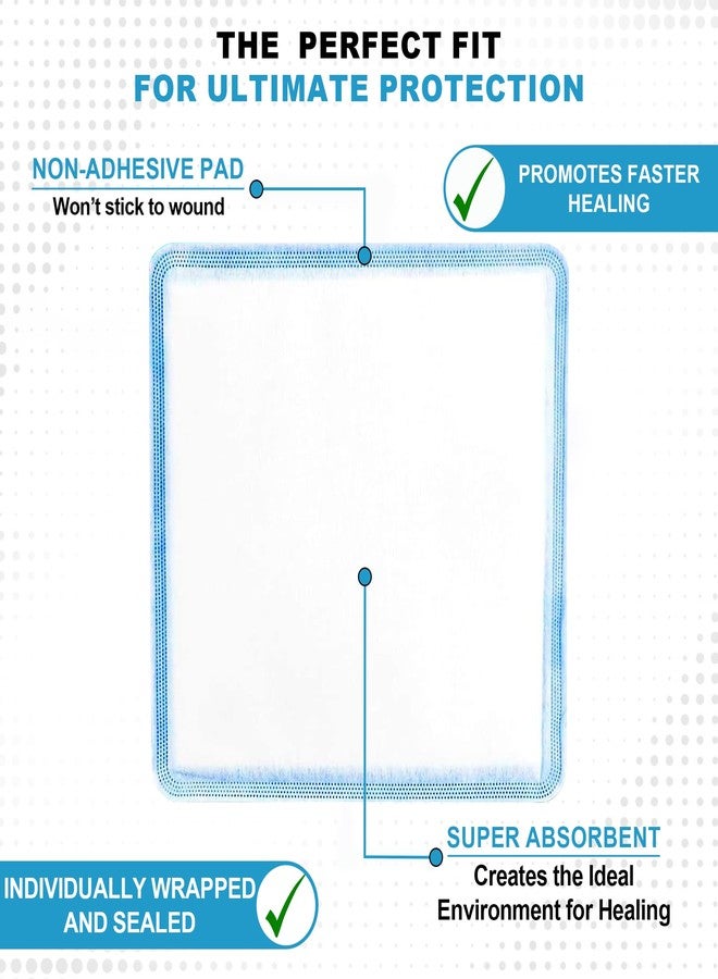 ضمادات ميدفانس فائقة الامتصاص، ضمادات للعناية بالجروح، لقرح الضغط والحروق من الدرجة الأولى والثانية، ضمادات فائقة الامتصاص للرطوبة، علبة من 5 ضمادات (8×8 بوصة) - Image 5