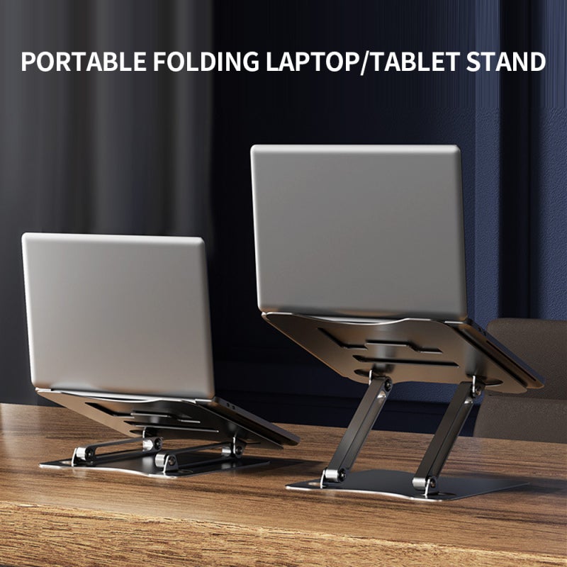 Adjustable Laptop Stand: 360° Double-Shaft Adjustable Carbon Steel Stand - 5-36cm Height Adjustment Portable Folding Stand for Home Office Desktop Organization - Image 3