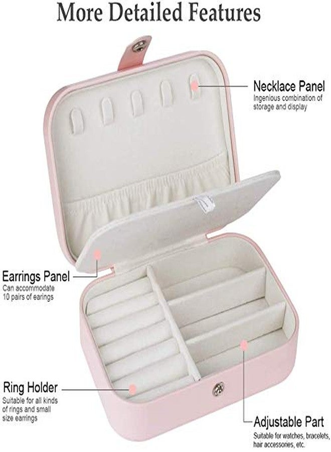 IVAR PU Leather Organizer for Earring, Rings, Necklace - Jewelry Holder Case, Gifts for Girls & Women (Pink) - Image 2