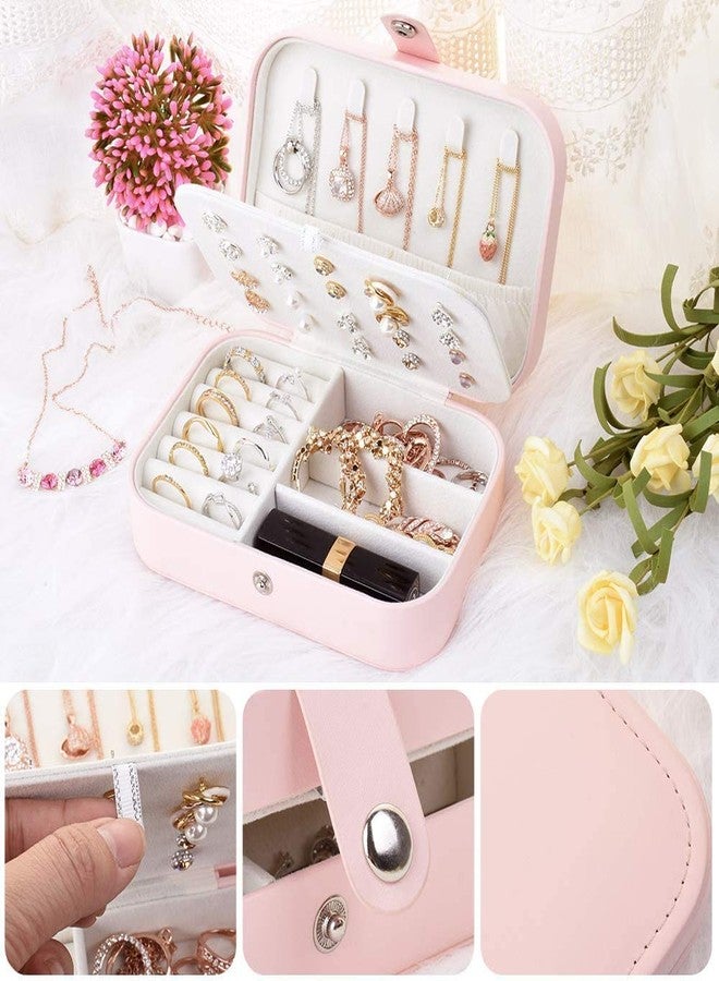 IVAR PU Leather Organizer for Earring, Rings, Necklace - Jewelry Holder Case, Gifts for Girls & Women (Pink) - Image 4