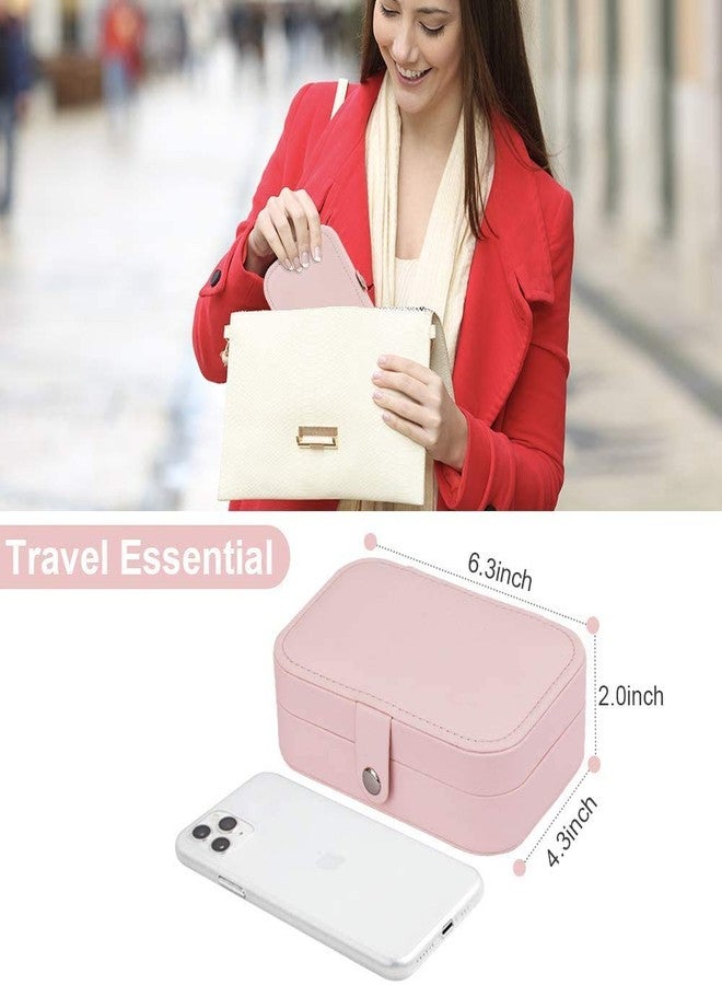 IVAR PU Leather Organizer for Earring, Rings, Necklace - Jewelry Holder Case, Gifts for Girls & Women (Pink) - Image 5