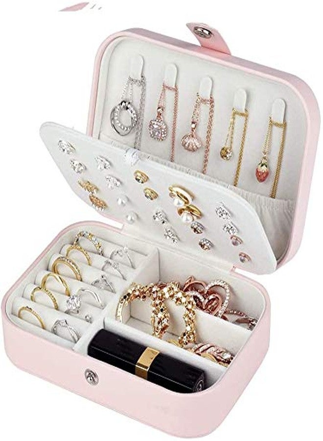 IVAR PU Leather Organizer for Earring, Rings, Necklace - Jewelry Holder Case, Gifts for Girls & Women (Pink) - Image 1