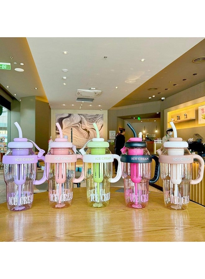 VIYOT VIYOT Water Bottle Tumbler, 1300ml Sports Shaker with Straw and Handle, Insulated Transparent Cup - Image 5