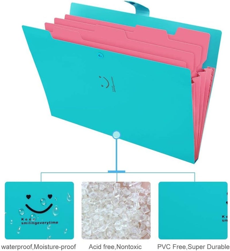 Corslet Pack of 4 Expanding File Folder File Holder for Documents with 5 Pockets Organizer Plastic A4 Size File Organizer for Personal Use Multi-Project Organization for School Teacher and Office - Image 5