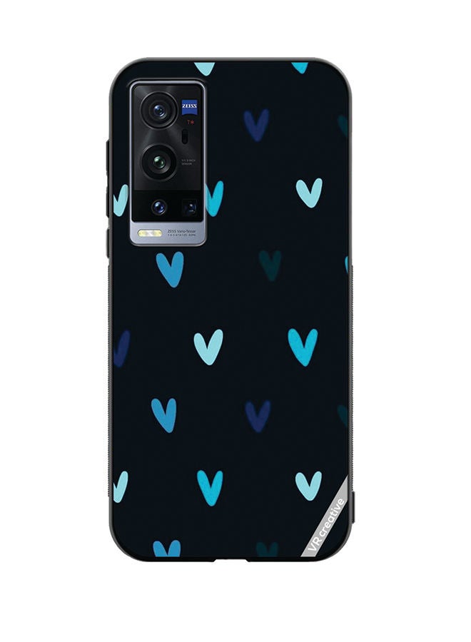 VR CREATIVE Protective Case Cover For Vivo X60 Pro Plus Blue Hearts Design Multicolour - Image 1