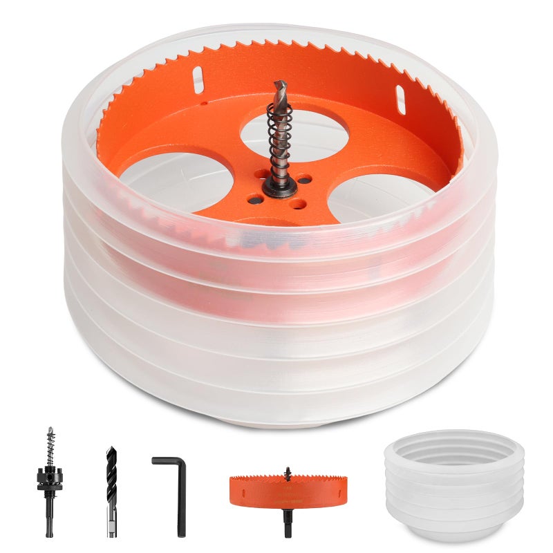 Storystore 6 1/4 Hole Saw for Recessed Lights Can Lights, 6.25 Inch Hole Cutter with Dust Bowl for Recessed Lighting, Hole Saw Dust Catcher with Bi-Metal Wood Drywall Hole Cutter - Image 1