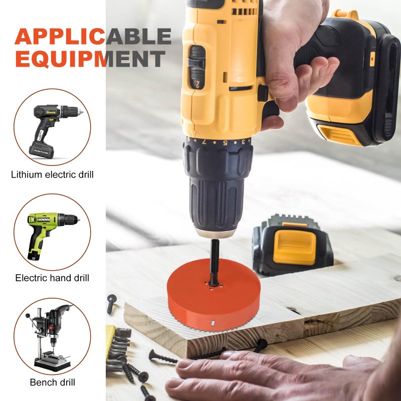 Storystore 6 1/4 Hole Saw for Recessed Lights Can Lights, 6.25 Inch Hole Cutter with Dust Bowl for Recessed Lighting, Hole Saw Dust Catcher with Bi-Metal Wood Drywall Hole Cutter - Image 4