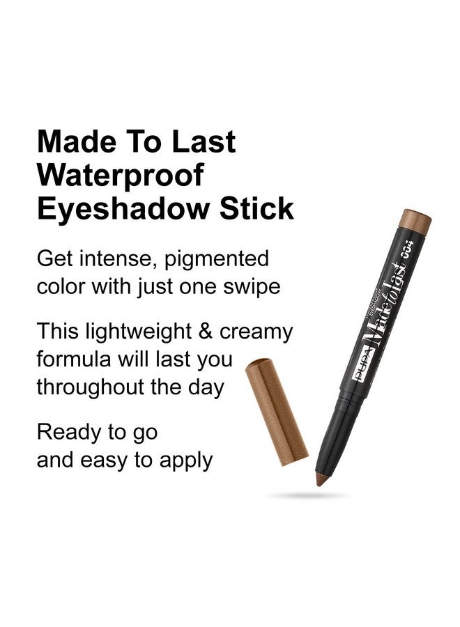 PUPA Milano Made To Last Waterproof Eyeshadow Long Wear Pigmented Cream Shadow Stick Smudge Proof Easy Blending Formula Satin Pearl And Metallic Shades 004 Golden Brown 0.049 Oz - Image 3