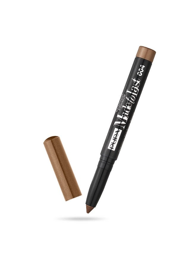 PUPA Milano Made To Last Waterproof Eyeshadow Long Wear Pigmented Cream Shadow Stick Smudge Proof Easy Blending Formula Satin Pearl And Metallic Shades 004 Golden Brown 0.049 Oz - Image 2