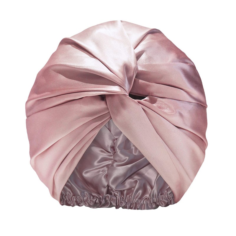 Slip Pure Silk Turban - Pink | 100% Mulberry Silk  Ultra Soft & Gentle On Hair  Prevents Breakage & Frizz | Stylish Hair Accessory For Nighttime & Travel | Adjustable Fit  Luxurious Comfort - Image 3