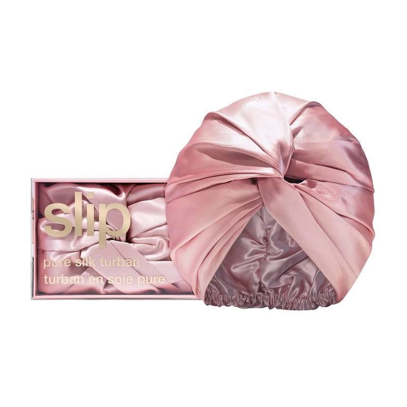 Slip Pure Silk Turban - Pink | 100% Mulberry Silk  Ultra Soft & Gentle On Hair  Prevents Breakage & Frizz | Stylish Hair Accessory For Nighttime & Travel | Adjustable Fit  Luxurious Comfort - Image 1