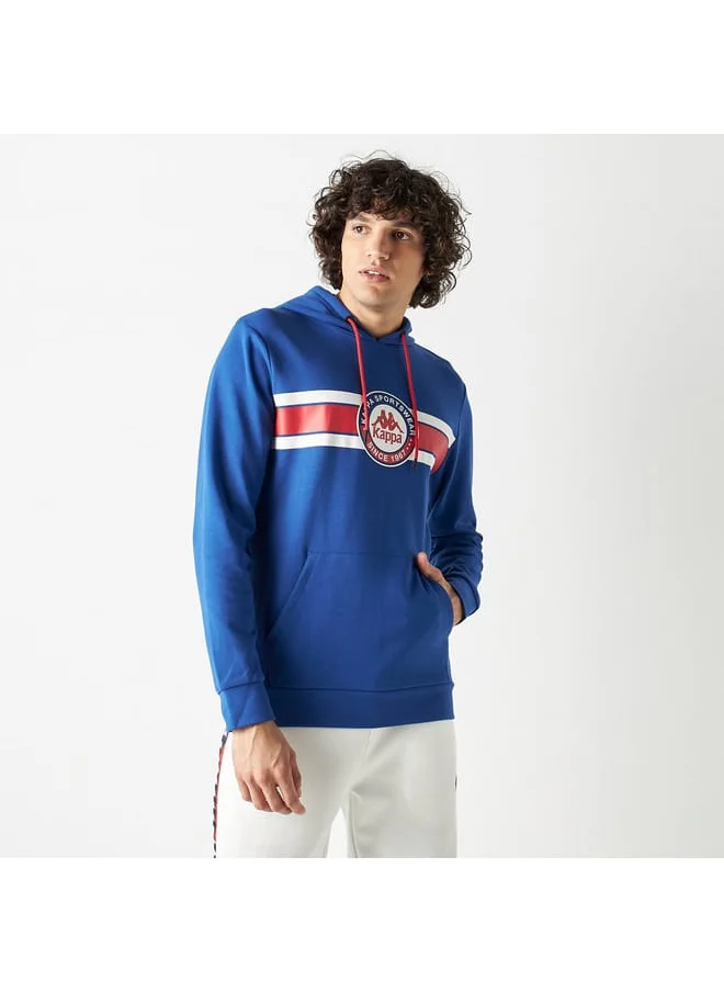 Kappa Kappa Logo Print Hoodie with Kangaroo Pocket