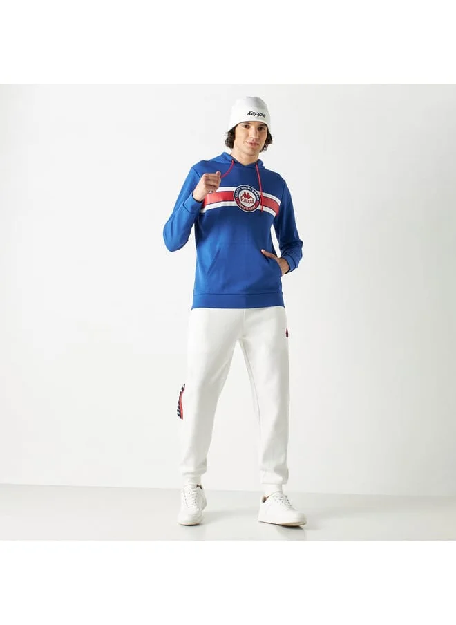 Kappa Kappa Logo Print Hoodie with Kangaroo Pocket