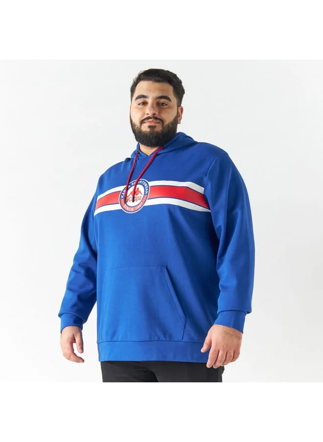 Kappa Kappa Logo Print Hoodie with Kangaroo Pocket
